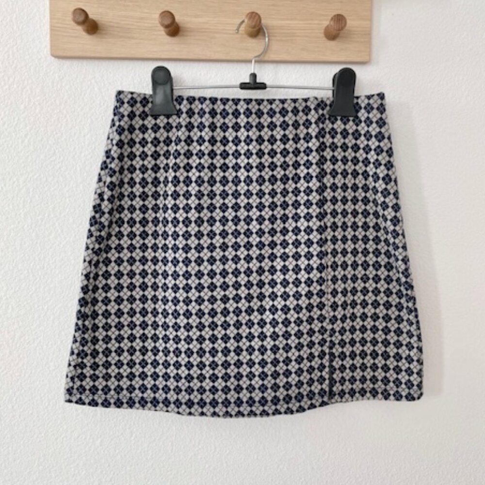 Pink Rose Plaid Pencil Skirt